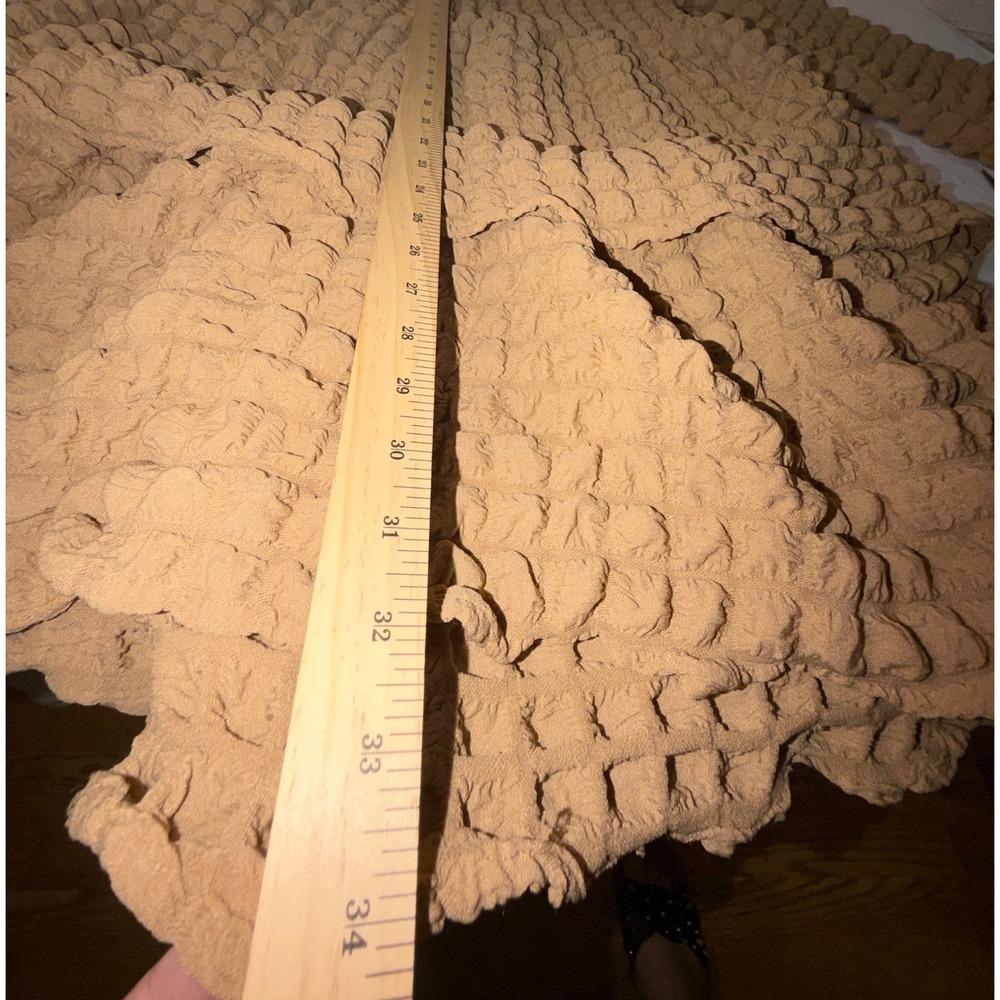 Simply Southern Bubble Knit Tiered Dress Tan Popcorn Texture Long Sleeve Large - Picture 8 of 13